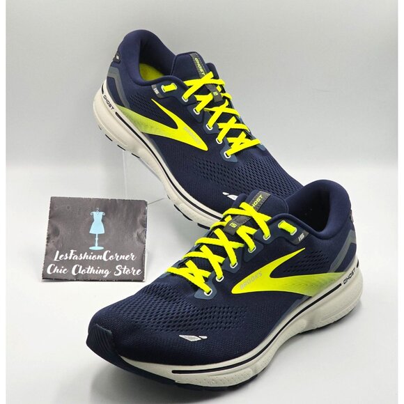 Brooks  Ghost 15 Men's Navy Blue Green Mesh Neutral Running Shoe Size 13 2843 - Picture 7 of 16